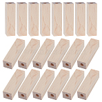 Unfinished Wood Drilled Short Pen Blanks, Rectangle, Blanched Almond, 64x17x17mm, Hole: 6.5mm(WOOD-WH0064-09)