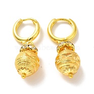 Clear Cubic Zirconia Oval Dangle Hoop Earrings, Brass Jewelry for Women, Golden, 28mm, Pin: 0.8mm(EJEW-I242-18G)