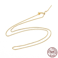 925 Sterling Silver Wheat Chains Necklace for Women, Real 18K Gold Plated, 17.72 inch(45cm)(STER-I021-04G)