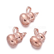 Brass Charms, Long-Lasting Plated, Gourd, Rose Gold, 10.5x7x5mm, Hole: 2mm(KK-K244-09RG)
