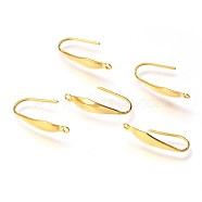316 Stainless Steel Earring Hooks, with Vertical Loop, Ear Wire, Real 18K Gold Plated, 20.5x4.5mm, Hole: 1.2mm(STAS-Z034-10G)