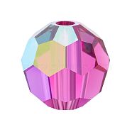 Preciosa&reg Crystal Beads, Czech Crystal, 451 19 602 Round, 70350 200 Fuchsia AB, 4mm, Hole: 1mm(Y-PRC-BB4-70350-200)