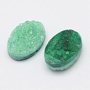 Natural Crystal Cabochons, Dyed, Oval, Green, 12x8x5mm(G-G937-18A)