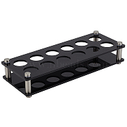 12-Hole Acrylic Beer Cup Holder, with Iron Fitting, Black, 10x26x5.15cm(ODIS-WH0099-10B-01)