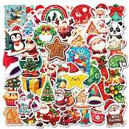 50Pcs Christmas Theme Cartoon Paper Stickers, Self-Adhesive Decals, for Water Bottles Laptop Phone Skateboard Decoration, Mixed Color, 36~50x33~53x0.3mm(DIY-P085-05)