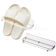 AHADEMAKER 4 Sets 2 Colors Transparent Plastic Slipper Racks, No-punch Wall Mounted Shoe Racks, with Sticky Hanging Strips, Mixed Color, Rack: 227x72x44mm, Sticker: 223.5x41x1mm, 2pcs/set, 2 sets/color(AJEW-GA0004-90)