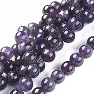 Natural Amethyst Round Bead Strands, Grade BC, 8mm, Hole: 1mm, about 46~48pcs/strand, 15.3 inch(X-G-I168-08-8mm)