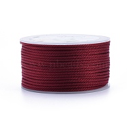 Polyester Braided Cords, for Jewelry Making Beading Crafting, Dark Red, 2mm, about 21.87 yards(20m)/roll(OCOR-I006-A01-29)