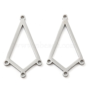 304 Stainless Steel Chandelier Component Links, Laser Cut, Kite, 25x14.5x1mm, Hole: 1.2mm(STAS-B056-07P-03)