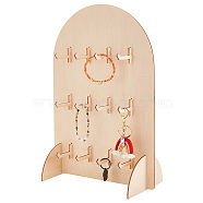 Arch Shaped Wood Bracelet Display Stands, Tabletop Jewelry Organizer Holder for Bracelet Storage, BurlyWood, Finished Product: 15x15x40.3cm(BDIS-WH0007-02)