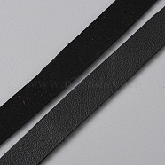 10M Flat Imitation Leather Cord, for Pillow Decor, Black, 10x1.6mm, about 10.94 Yards(10m)/Roll(LC-WH0003-08C-01)