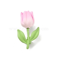 Tulip Alloy Enamel Brooch, Flower Enamel Pins, for Backpack Clothes, Pink, 39.5x22.5x15mm(JEWB-C029-13)