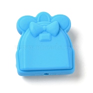 Silicone Focal Beads, Bag, Deep Sky Blue, 27x24.5x11mm, Hole: 2mm(SIL-S004-05B)