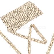 Polyester Braided Lace Trims, Curtain Decoration, Costume Accessories, Beige, 7/8 inch(21mm), about 12.58 Yards(11.5m)/Card(OCOR-WH0070-21A)