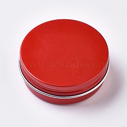 Round Aluminium Tin Cans, Aluminium Jar, Storage Containers for Cosmetic, Candles, Candies, with Screw Top Lid, Red, 5.5x2.1cm, Inner Diameter: 4.9cm(CON-WH0068-88A-02)