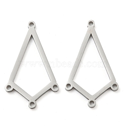 304 Stainless Steel Chandelier Component Links, Laser Cut, Kite, 25x14.5x1mm, Hole: 1.2mm(STAS-B056-07P-03)