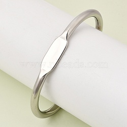 304 Stainless Steel Cuff Bangles, Torque Bangles for Women, Stainless Steel Color, Inner Diameter: 2.09 inch(5.3cm)x2.72 inch(6.9cm)(BJEW-D408-31P)