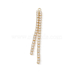 Brass Rhinestone Cup Chains Tassel Big Pendants, Golden, 51x5x2mm, Hole: 1.6mm(KK-P227-11G)