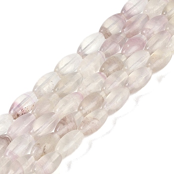 Natural Fluorite Beads Strands, Oval, 12x6mm, Hole: 0.9mm, about 33~34pcs/strand, 15.55''~15.94''(39.5~40.5cm)