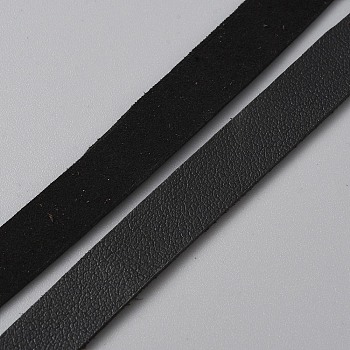 10M Flat Imitation Leather Cord, for Pillow Decor, Black, 10x1.6mm, about 10.94 Yards(10m)/Roll