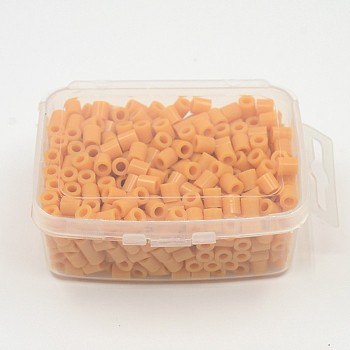 1 Box 5mm Melty Beads PE DIY Fuse Beads Refills for Kids, Tube, Saddle Brown, 5x5mm, Hole: 3mm, about 500pcs/box