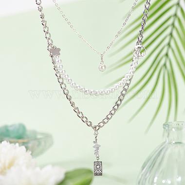 Rectangle with Tarot Pattern Alloy Pendant Decoration(HJEW-AB00381)-4