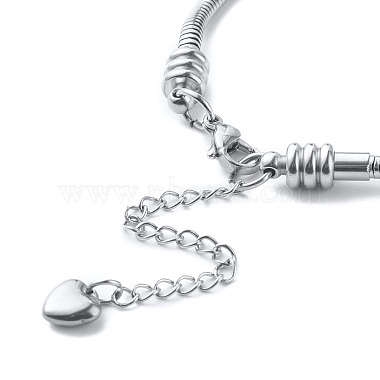 304 Stainless Steel European Round Snake Chains Bracelets for Women(BJEW-JB07492)-5