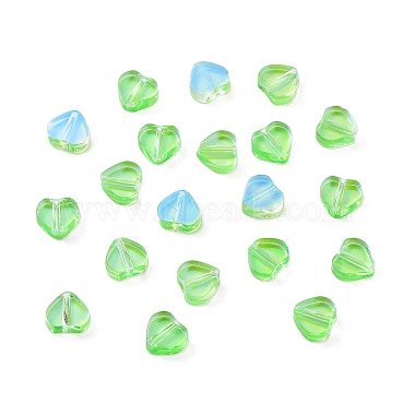 Lime Heart Glass Beads
