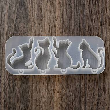 Cat Shape Pendant DIY Silicone Mold(DIY-K067-02B)-2