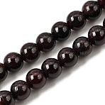 Garnet Round Beads Strands, 5mm, Hole: 0.5mm, about 76pcs/strand, 15 inch(G-O081-03-5mm)