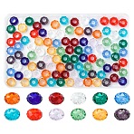 120Pcs 12 Colors Glass European Beads, Large Hole Beads, No Metal Core, Rondelle, Mixed Color, 14x8mm, Hole: 5mm, 10pcs/color(EGLA-YW0005-77)