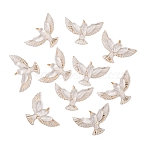 10Pcs Transparent Resin Cabochons, Bird, White, 24x36mm(FIND-YW0008-83I)