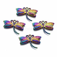 Rainbow Color Alloy Pendants, Cadmium Free & Lead Free, Dragonfly, 16x24x2mm, Hole: 1.4mm(PALLOY-S180-075-RS)