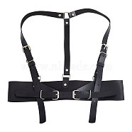 Imitation Leather Waist Belt, Adjustable Punk Harness Belt, Cinch Belt Corset Lace Up Suspender, Black, 31-1/2 inch(80cm)(AJEW-WH0528-36)