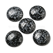 Natural Snowflake Obsidian Cabochons, Flat Round, 30x7~8.5mm(G-C115-02B-14)