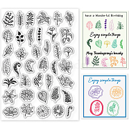 PVC Plastic Stamps, for DIY Scrapbooking, Photo Album Decorative, Cards Making, Stamp Sheets, Plants Pattern, 16x11x0.3cm(DIY-WH0167-57-0280)