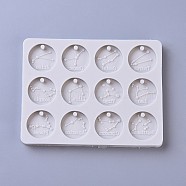 Food Grade Silicone Molds, Fondant Molds, for DIY Cake Decoration, Chocolate, Candy, UV Resin & Epoxy Resin Jewelry Making, Constellation, WhiteSmoke, 86x112x9mm, inner size: 23mm in diameter(DIY-K011-24)