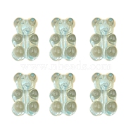 Transparent Acrylic Beads, Bear, Aqua, 17x11mm, Hole: 1.5mm(HJEW-TAC0007-03E)