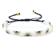 Blue Evil Eye Beaded Handmade Bracelet Jewelry String Bead Wristband(MT7098)