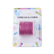 Eco-Friendly Faux Suede Cord, with Glitter Powder, Deep Pink, 3x1.4mm, about 5.46 yards(5m)/roll(X-LW-Q013-3mm-1005)