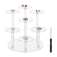 7-Tier Round Transparent Acrylic Display Stand Risers, for Action Figures, Jewelry, Perfume Display, Clear, Finish Product: 15x14.4cm, about 30pcs/set(ODIS-WH0026-04)