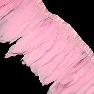 Fashion Goose Feather Cloth Strand Costume Accessories, Pink, 100~180x38~62mm, about 2m/bag(FIND-Q040-05B)
