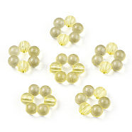 Transparent Acrylic Bead Frames, Flower, Champagne Yellow, 16.5x15.5x6mm, Hole: 2mm, about 674pcs/500g(TACR-S153-01A-85)