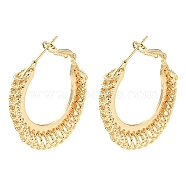 Brass Hoop Earrings, Rings Drop Earrings, Real 18K Gold Plated, 32x6mm(EJEW-K264-04G)