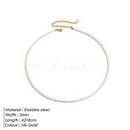 Elegant High-Quality Non-Fading Round Shell Pearl Beaded Heart Pendant Necklaces for Women, White, 16.54 inch(42cm)(VI2074-2)