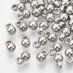 CCB Plastic Charms, Round, Platinum, 6.5x4mm, Hole: 1mm, about 10790pcs/500g(CCB-S160-278P)