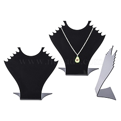 Stereoscopic Organic Glass Necklace Displays, Necklace Bust Display Stand, Black, 150x165x57mm(NDIS-N001-04)