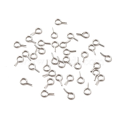 304 Stainless Steel Peg Bails, Stainless Steel Color, 7x4x0.7mm, Hole: 2.5mm, Pin: 0.7mm(STAS-E044-06P-03)