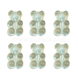Transparent Acrylic Beads, Bear, Aqua, 17x11mm, Hole: 1.5mm(HJEW-TAC0007-03E)