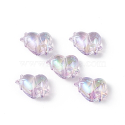 Transparent Acrylic Beads, AB Color Plated, Heart with Star, Plum, 14.5x19.5x10mm, Hole: 2mm(OACR-B005-01F)